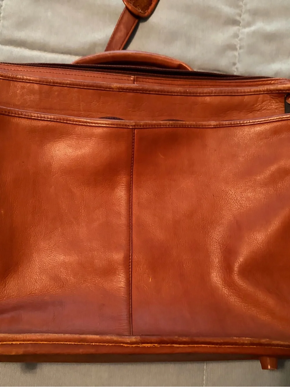 Men's Leather Briefcase Bag in Cognac Brown